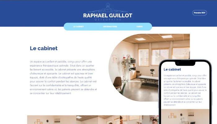 Réalisation d'un Site pour Ostéopathe : Raphaël Guillot